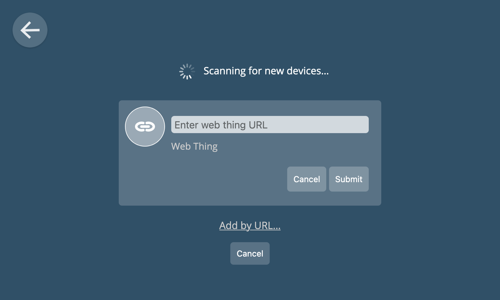 A screenshot showing the Add Thing screen with the Add by URL link