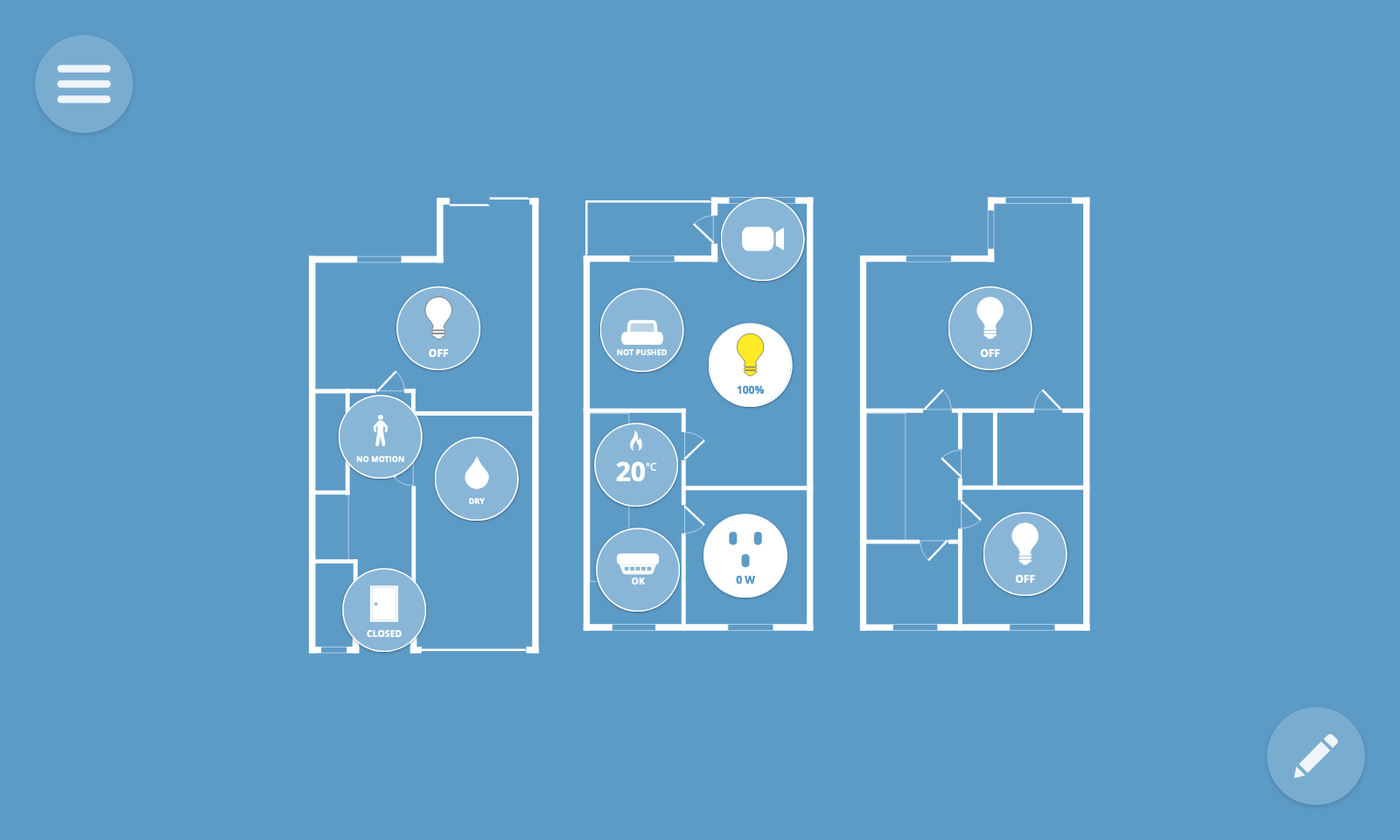 Screenshot of the floorplan view with some things switched on