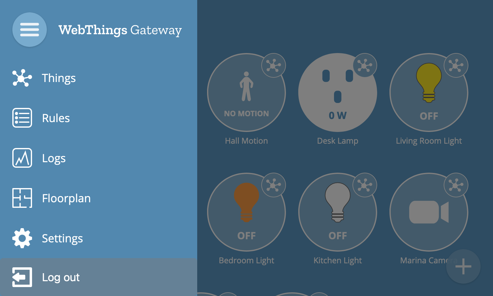 Screenshot of the main menu with the log out option selected