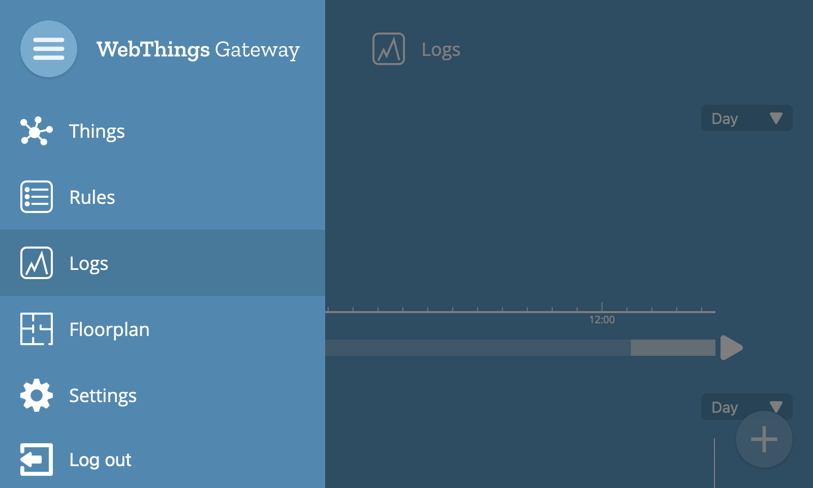 Screenshot of the main menu with the "Logs" option selected