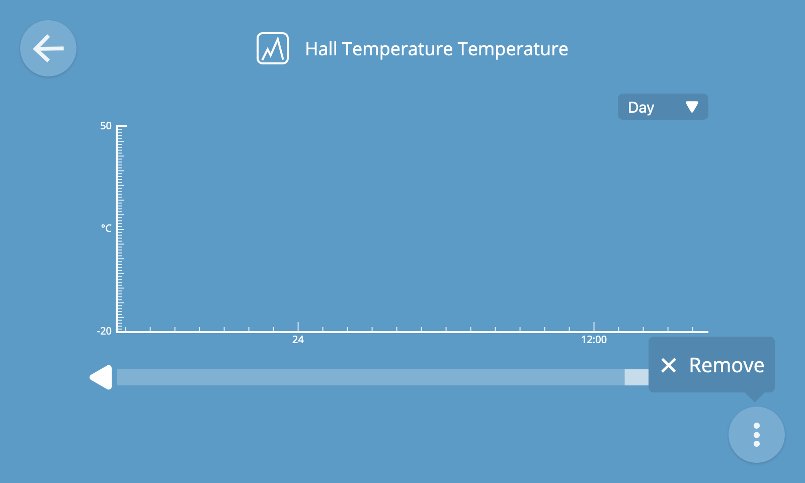Screenshot of the log overflow menu with the "Remove" option selected
