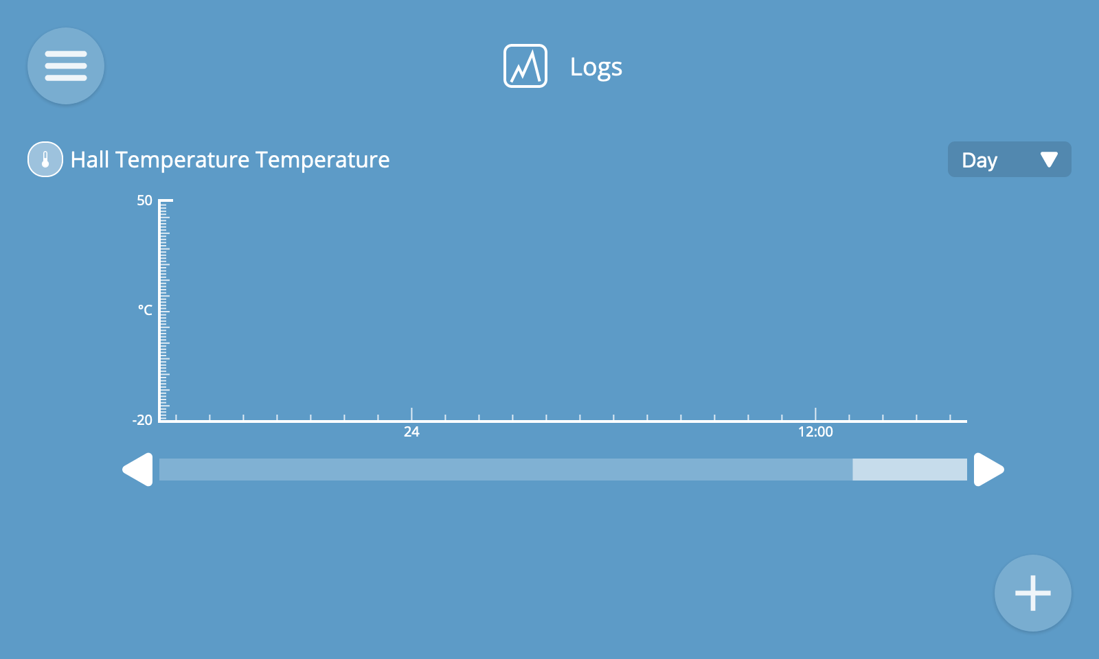 Screenshot of the logs screen with one graph representing the log that was created